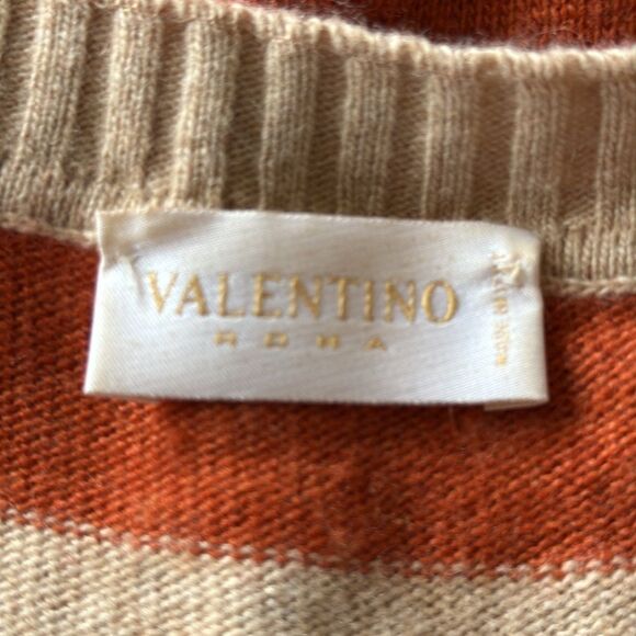 Valentino‎ Cashmere Wool Striped Pullover Medium Sleeveless Sweater Too Blouse - Picture 2 of 9